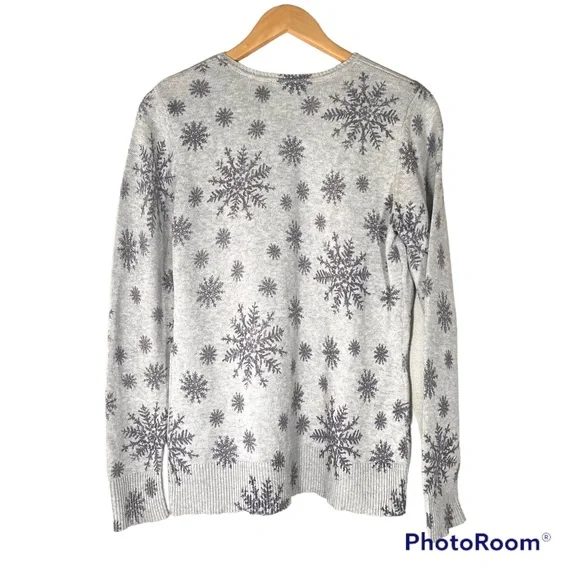 EDDIE BAUER Snowflake Cardigan Sweater M - Picture 4 of 8